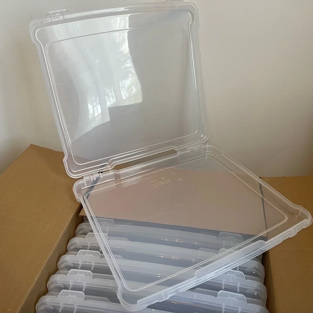 IRIS Slim Clear Plastic Stackable Storage Boxes - Set of 10